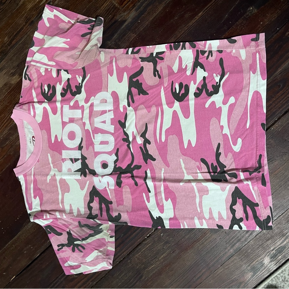 Pink Camouflage Graphic T-Shirt